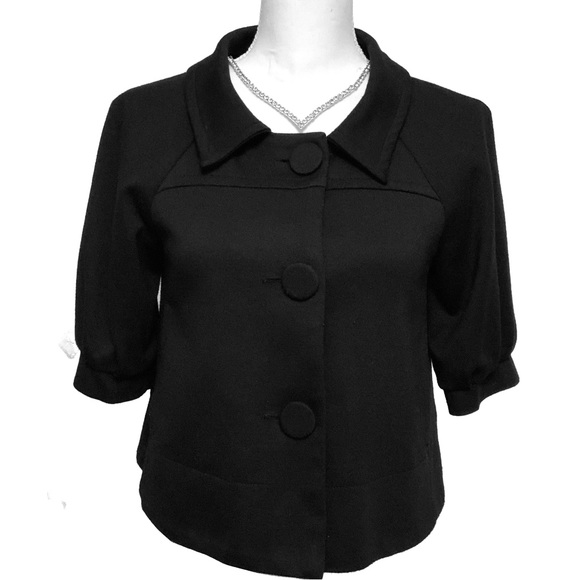 Black NECESSARY OBJECTS Button Peplum Swing Jacket NWOT - Picture 7 of 8